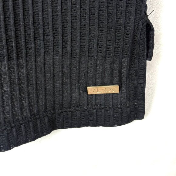 ALALA Activewear Sheer Striped Stretch Comfy Sleeveless Tank Top Womens M Black - Picture 6 of 7